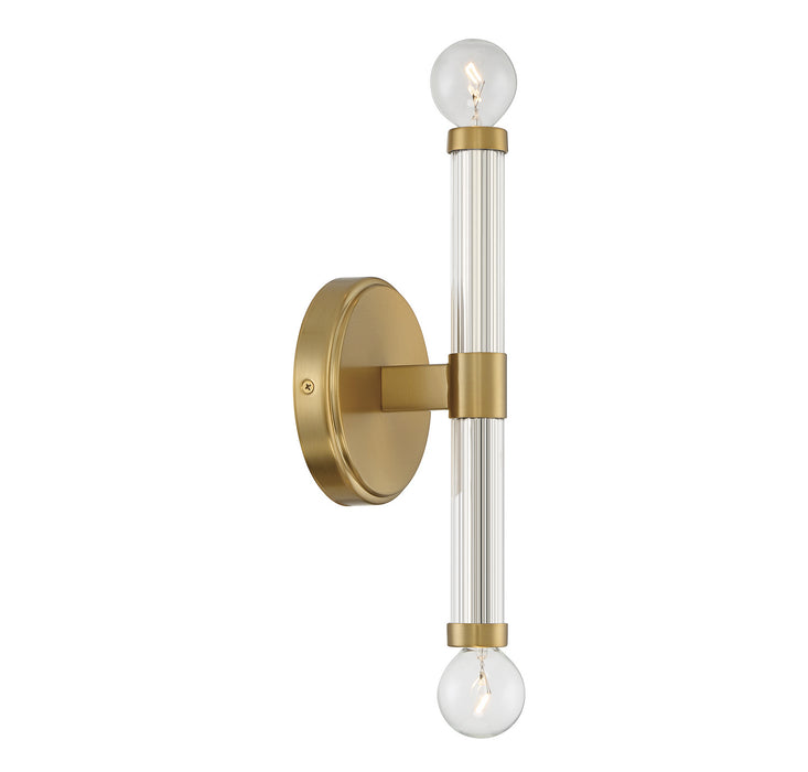 Lighting One E V6-L9-6733-2-322 Two Light Wall Sconce, Warm Brass