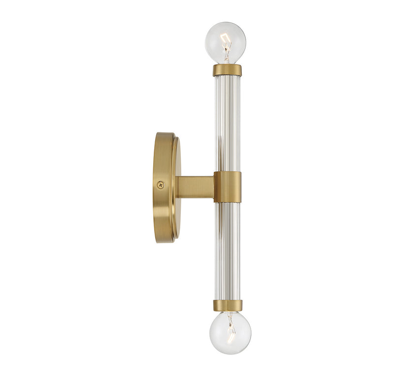 Lighting One E V6-L9-6733-2-322 Two Light Wall Sconce, Warm Brass