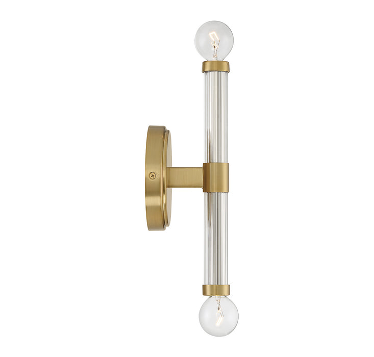 Lighting One E V6-L9-6733-2-322 Two Light Wall Sconce, Warm Brass