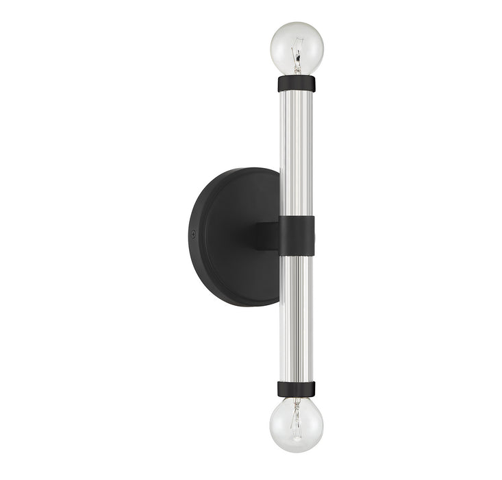 Lighting One E V6-L9-6733-2-89 Two Light Wall Sconce, Matte Black