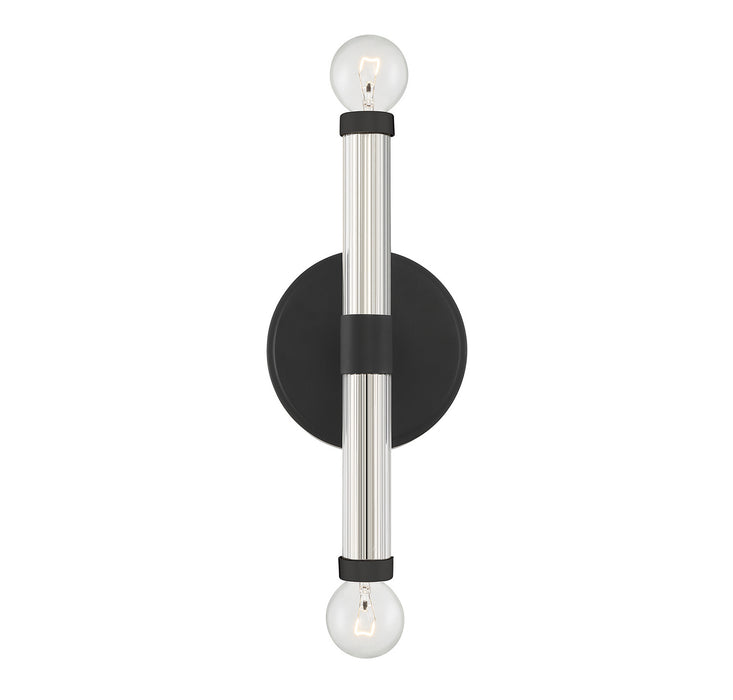 Lighting One E V6-L9-6733-2-89 Two Light Wall Sconce, Matte Black