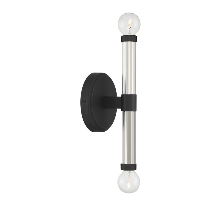 Lighting One E V6-L9-6733-2-89 Two Light Wall Sconce, Matte Black