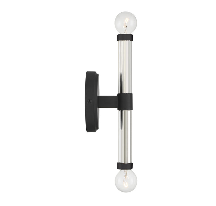 Lighting One E V6-L9-6733-2-89 Two Light Wall Sconce, Matte Black