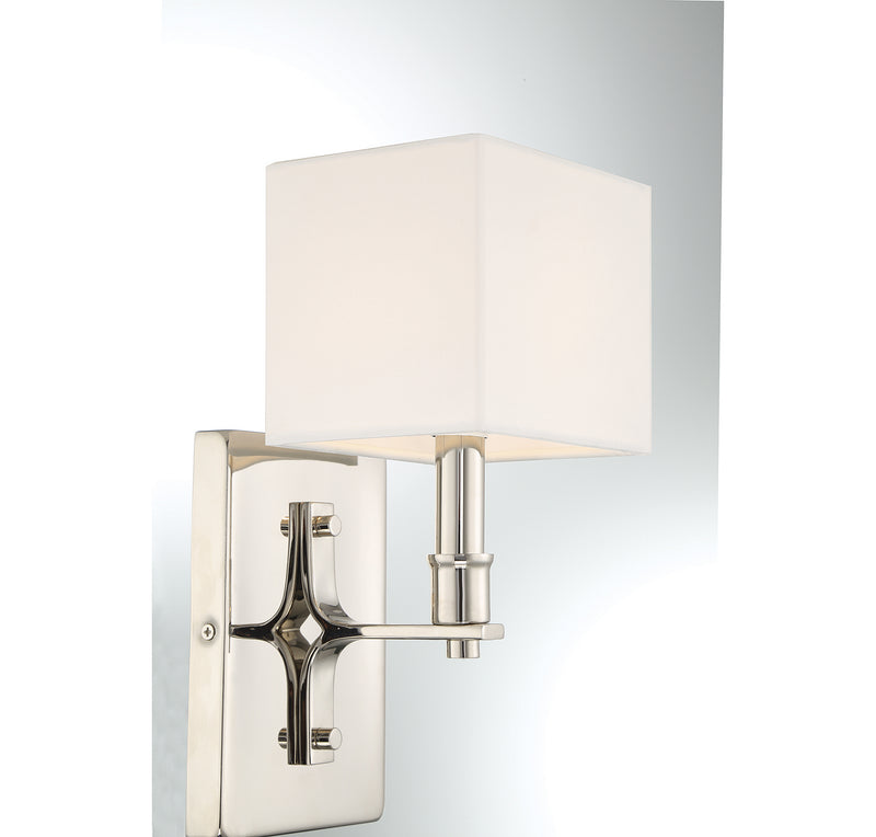 Lighting One E V6-L9-8550-1-109 One Light Wall Sconce, Polished Nickel