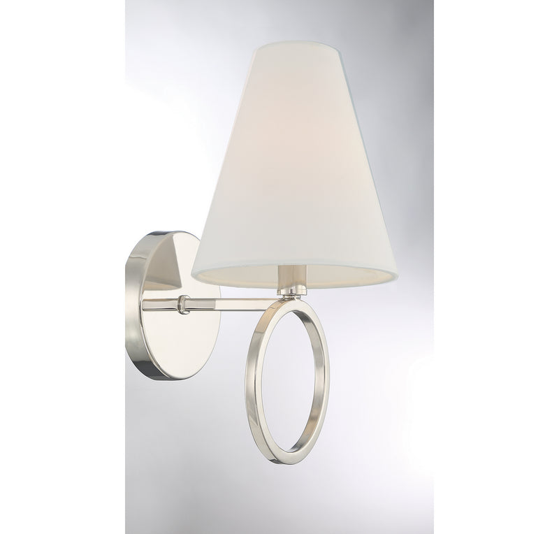 Lighting One E V6-L9-9150-1-109 One Light Wall Sconce, Polished Nickel