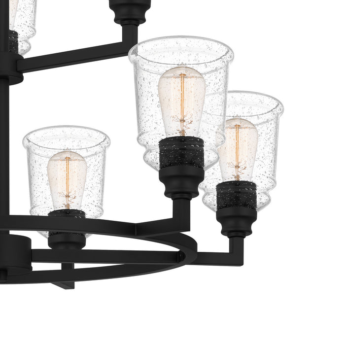 Quoizel MCI5030MBK Nine Light Chandelier, Matte Black