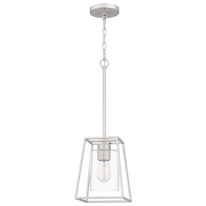 Quoizel PRC1508BN One Light Mini Pendant, Brushed Nickel
