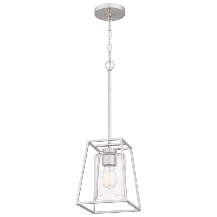 Quoizel PRC1508BN One Light Mini Pendant, Brushed Nickel