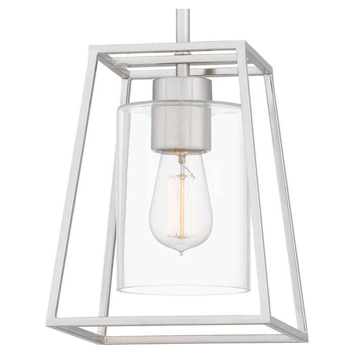Quoizel PRC1508BN One Light Mini Pendant, Brushed Nickel