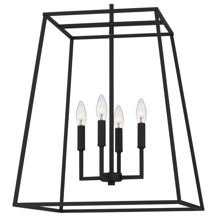 Quoizel PRC2818MBK Four Light Pendant, Matte Black