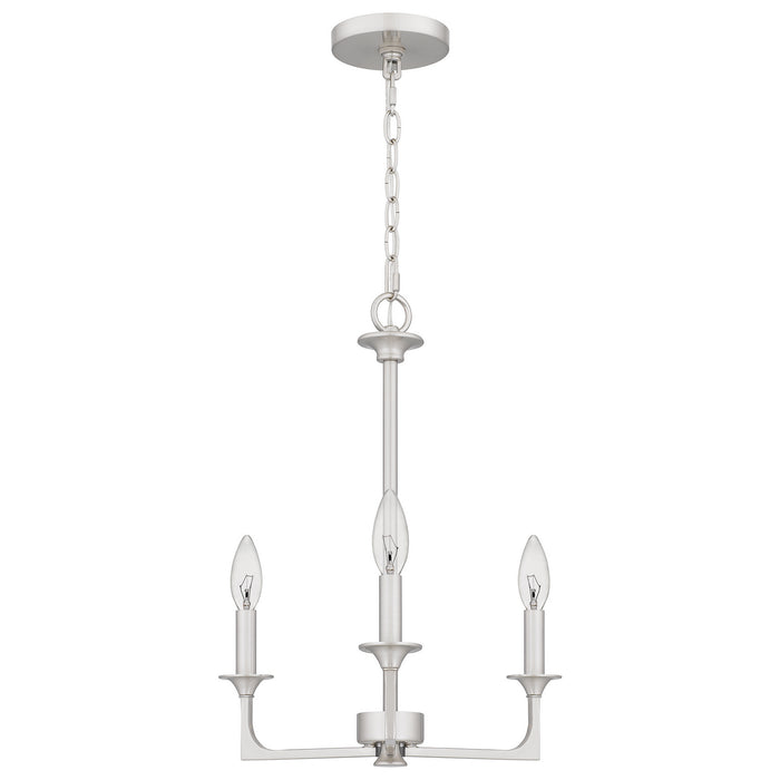 Quoizel PRC5016BN Three Light Chandelier, Brushed Nickel