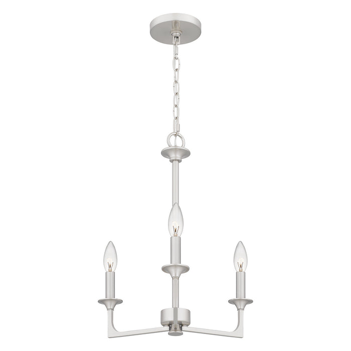 Quoizel PRC5016BN Three Light Chandelier, Brushed Nickel