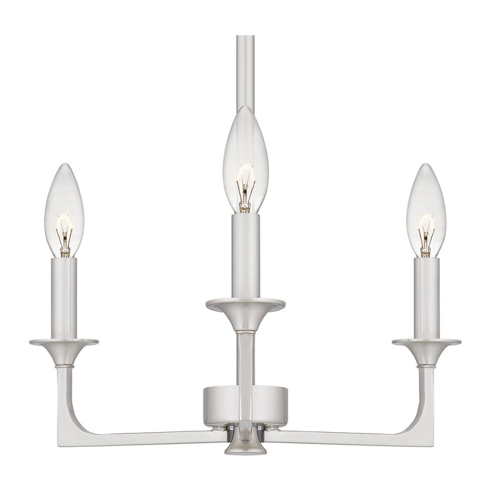Quoizel PRC5016BN Three Light Chandelier, Brushed Nickel
