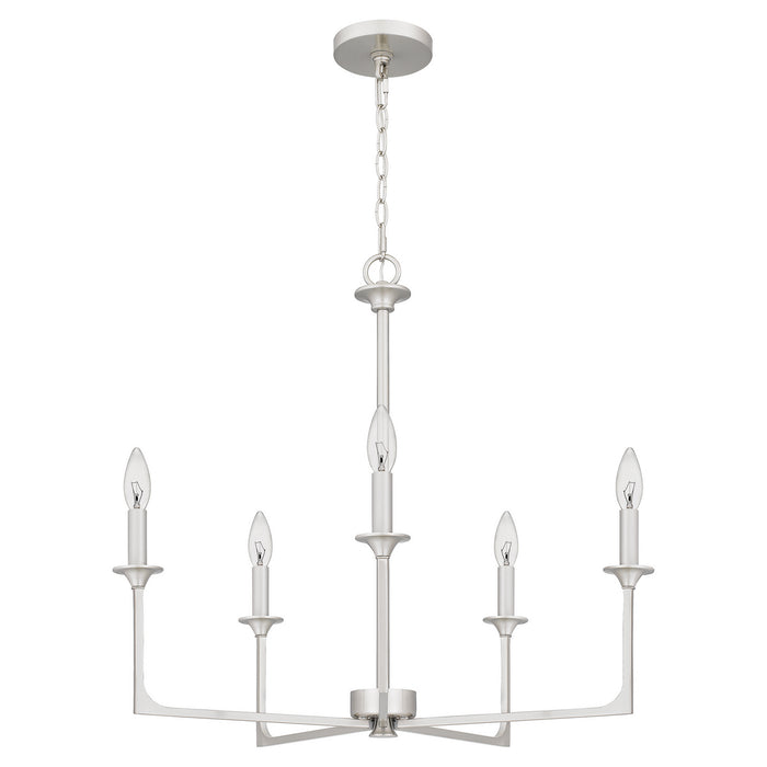 Quoizel PRC5026BN Five Light Chandelier, Brushed Nickel