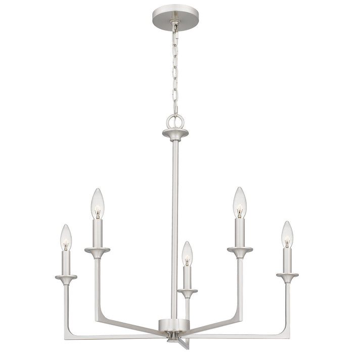 Quoizel PRC5026BN Five Light Chandelier, Brushed Nickel