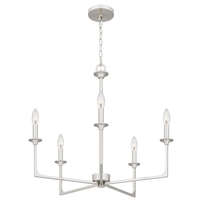Quoizel PRC5026BN Five Light Chandelier, Brushed Nickel