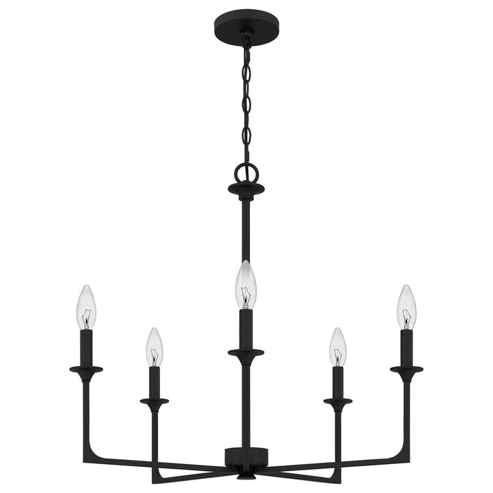 Quoizel PRC5026MBK Five Light Chandelier, Matte Black