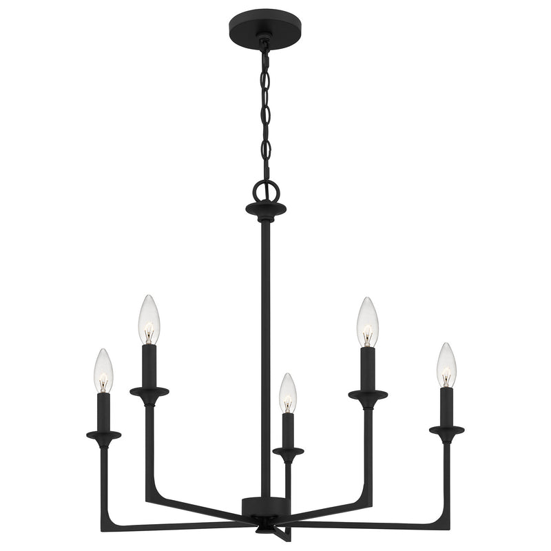 Quoizel PRC5026MBK Five Light Chandelier, Matte Black