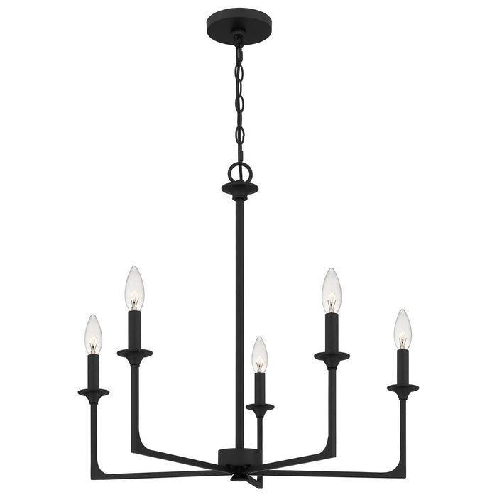 Quoizel PRC5026MBK Five Light Chandelier, Matte Black