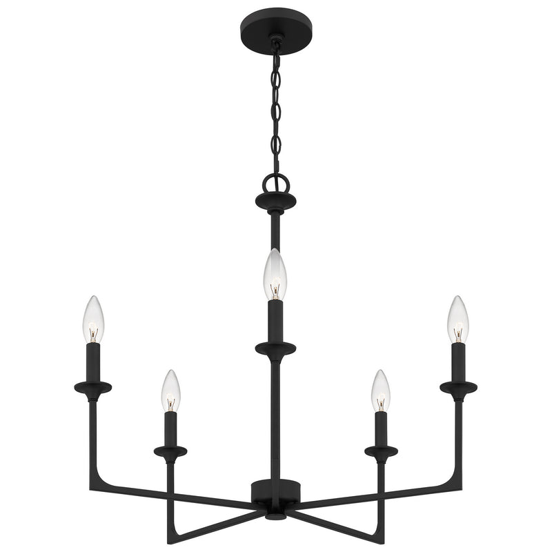 Quoizel PRC5026MBK Five Light Chandelier, Matte Black