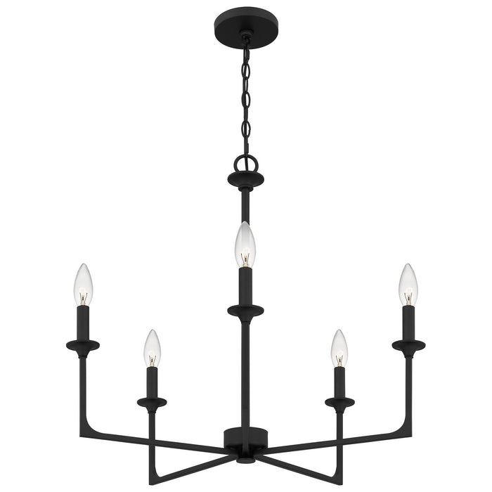 Quoizel PRC5026MBK Five Light Chandelier, Matte Black