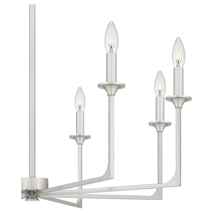 Quoizel PRC5032BN Eight Light Chandelier, Brushed Nickel
