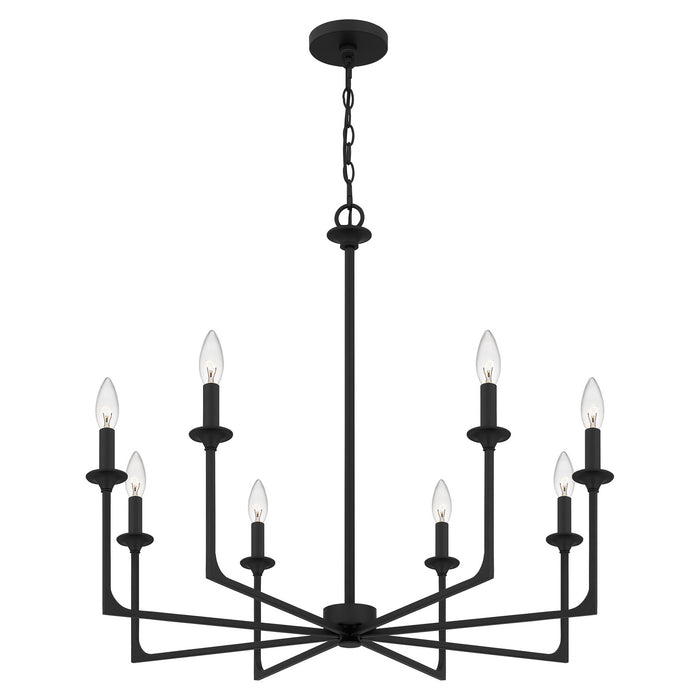 Quoizel PRC5032MBK Eight Light Chandelier, Matte Black