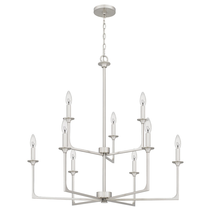 Quoizel PRC5232BN Nine Light Chandelier, Brushed Nickel