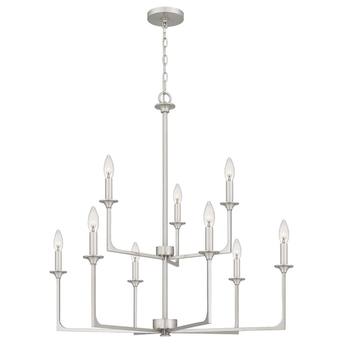 Quoizel PRC5232BN Nine Light Chandelier, Brushed Nickel