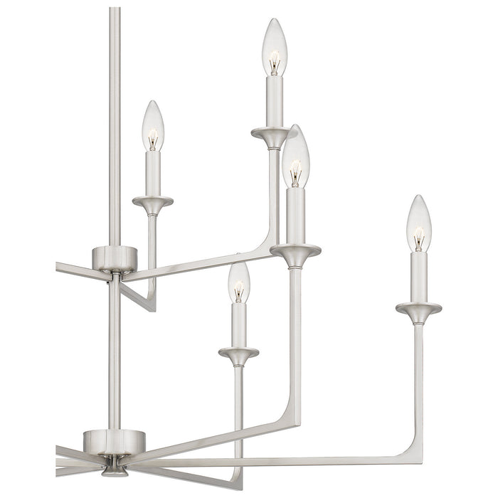 Quoizel PRC5232BN Nine Light Chandelier, Brushed Nickel