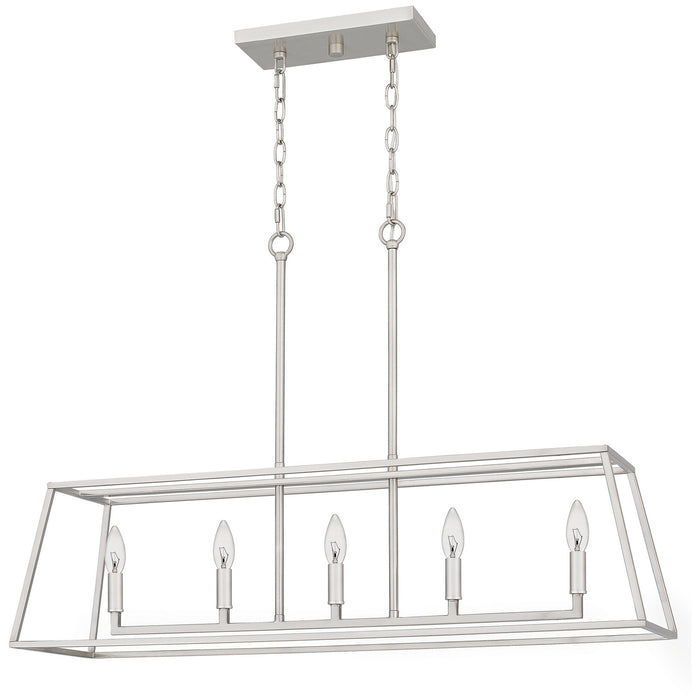 Quoizel PRC536BN Five Light Island Chandelier, Brushed Nickel