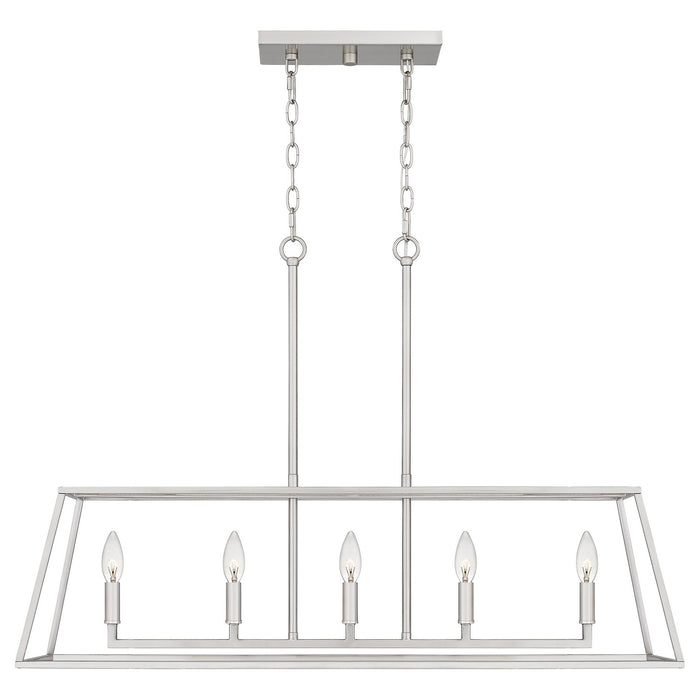 Quoizel PRC536BN Five Light Island Chandelier, Brushed Nickel