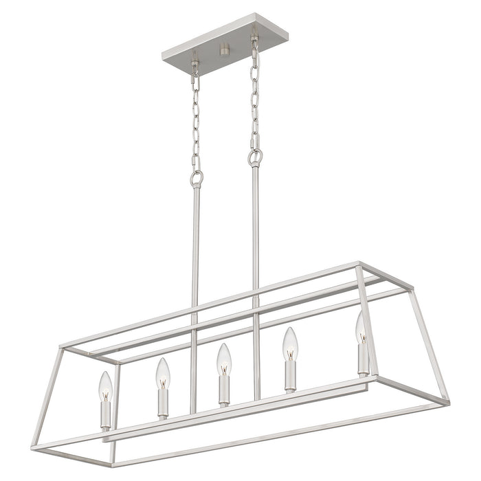 Quoizel PRC536BN Five Light Island Chandelier, Brushed Nickel