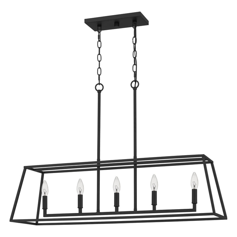 Quoizel PRC536MBK Five Light Island Chandelier, Matte Black