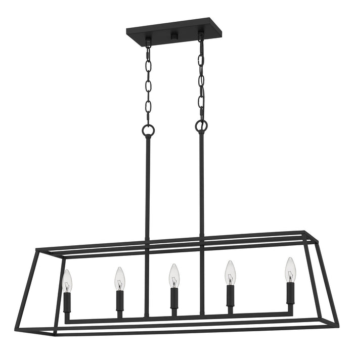 Quoizel PRC536MBK Five Light Island Chandelier, Matte Black