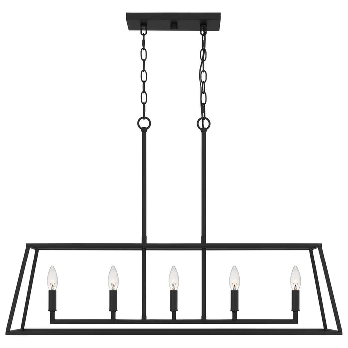 Quoizel PRC536MBK Five Light Island Chandelier, Matte Black