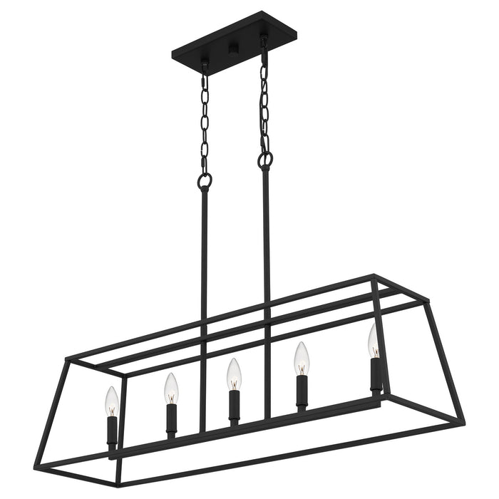 Quoizel PRC536MBK Five Light Island Chandelier, Matte Black