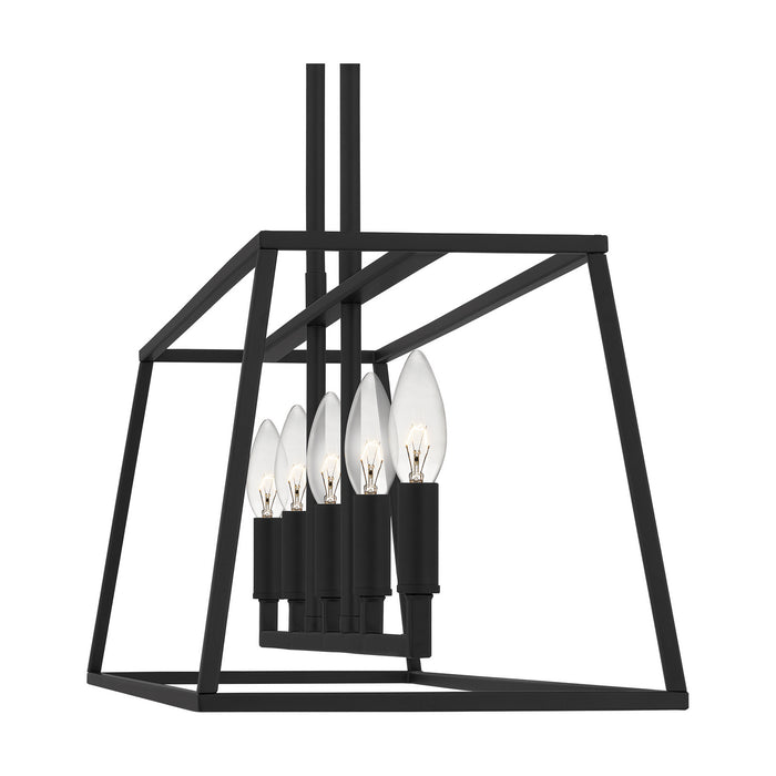 Quoizel PRC536MBK Five Light Island Chandelier, Matte Black