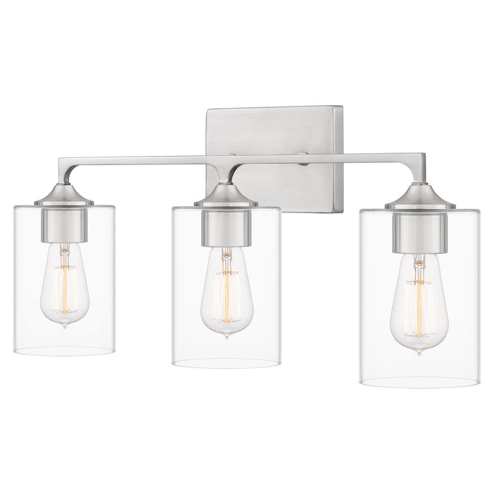 Quoizel PRC8624BN Three Light Bath, Brushed Nickel