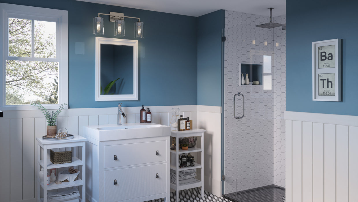 Quoizel PRC8624BN Three Light Bath, Brushed Nickel