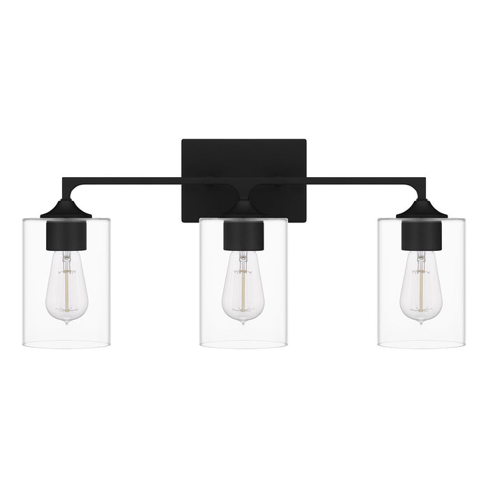 Quoizel PRC8624MBK Three Light Bath, Matte Black