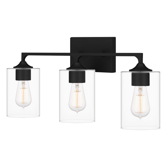 Quoizel PRC8624MBK Three Light Bath, Matte Black