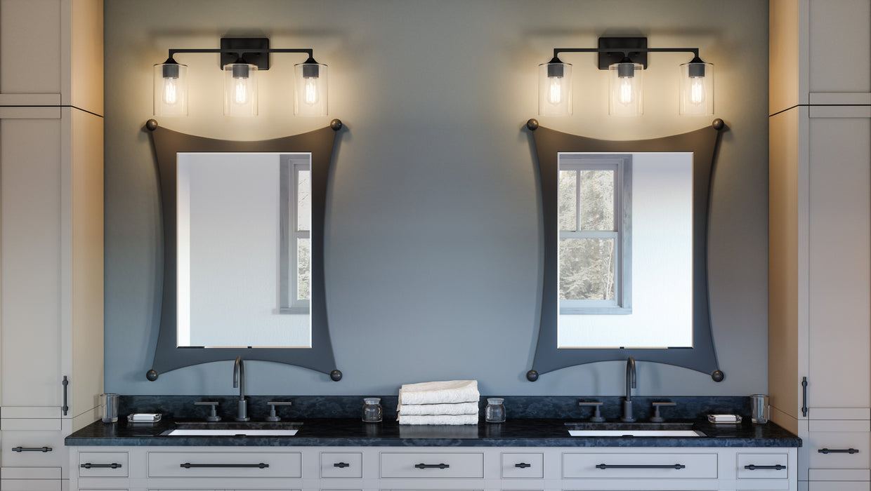 Quoizel PRC8624MBK Three Light Bath, Matte Black