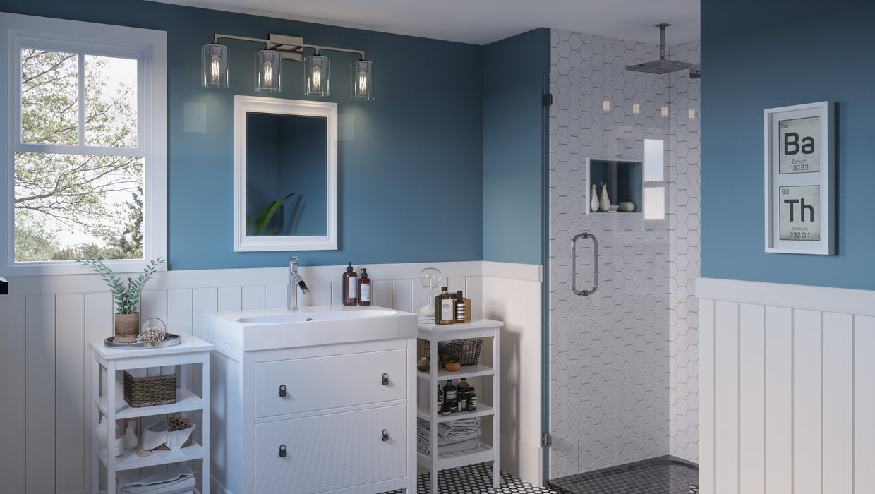 Quoizel PRC8633BN Four Light Bath, Brushed Nickel