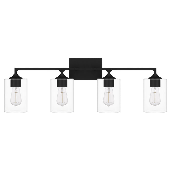 Quoizel PRC8633MBK Four Light Bath, Matte Black
