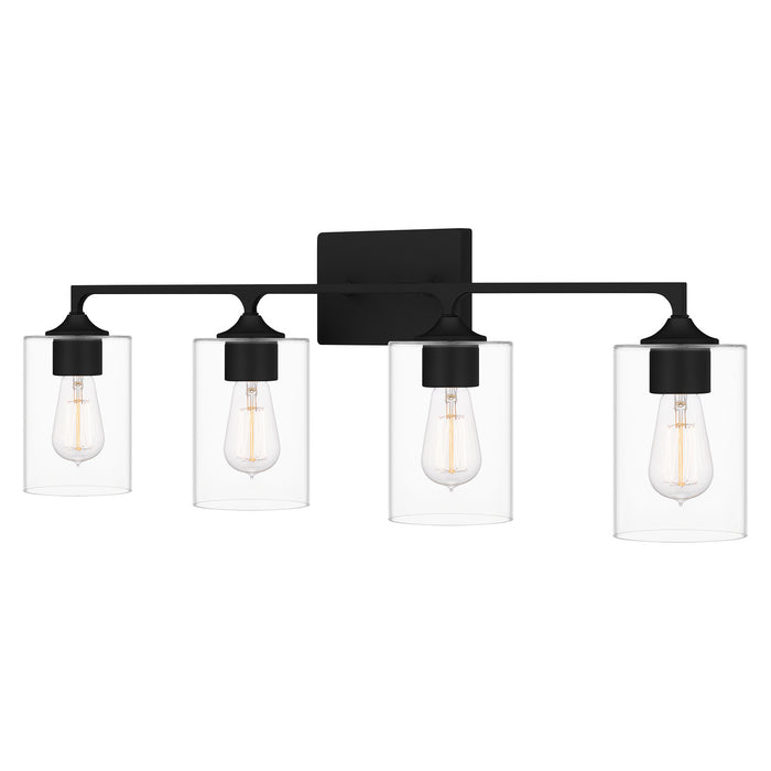 Quoizel PRC8633MBK Four Light Bath, Matte Black