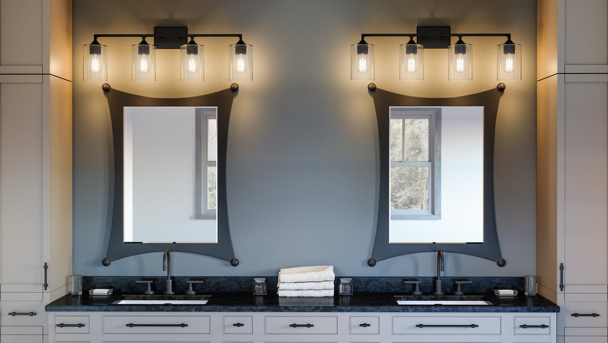 Quoizel PRC8633MBK Four Light Bath, Matte Black