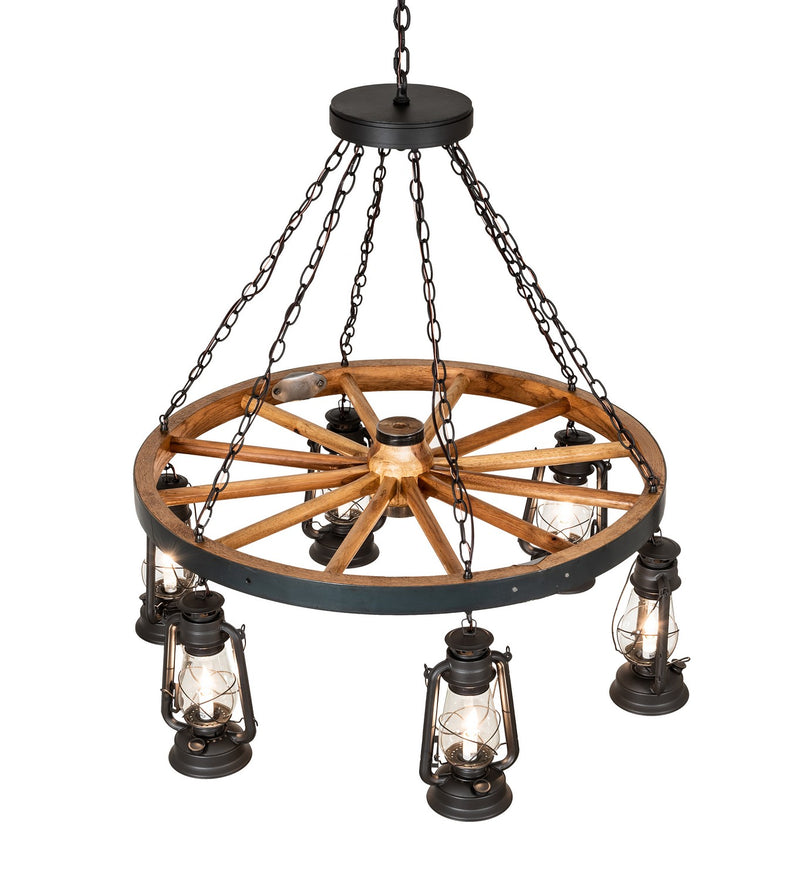 Meyda Tiffany 254513 Six Light Chandelier, Wrought Iron