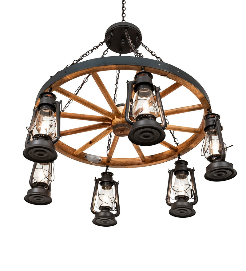 Meyda Tiffany 254513 Six Light Chandelier, Wrought Iron