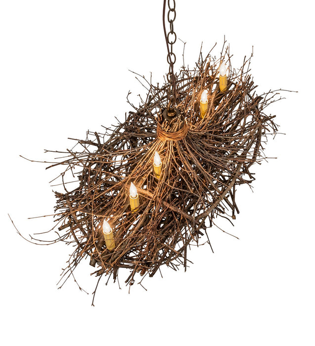Meyda Tiffany 257665 Six Light Chandelier, Antique Copper